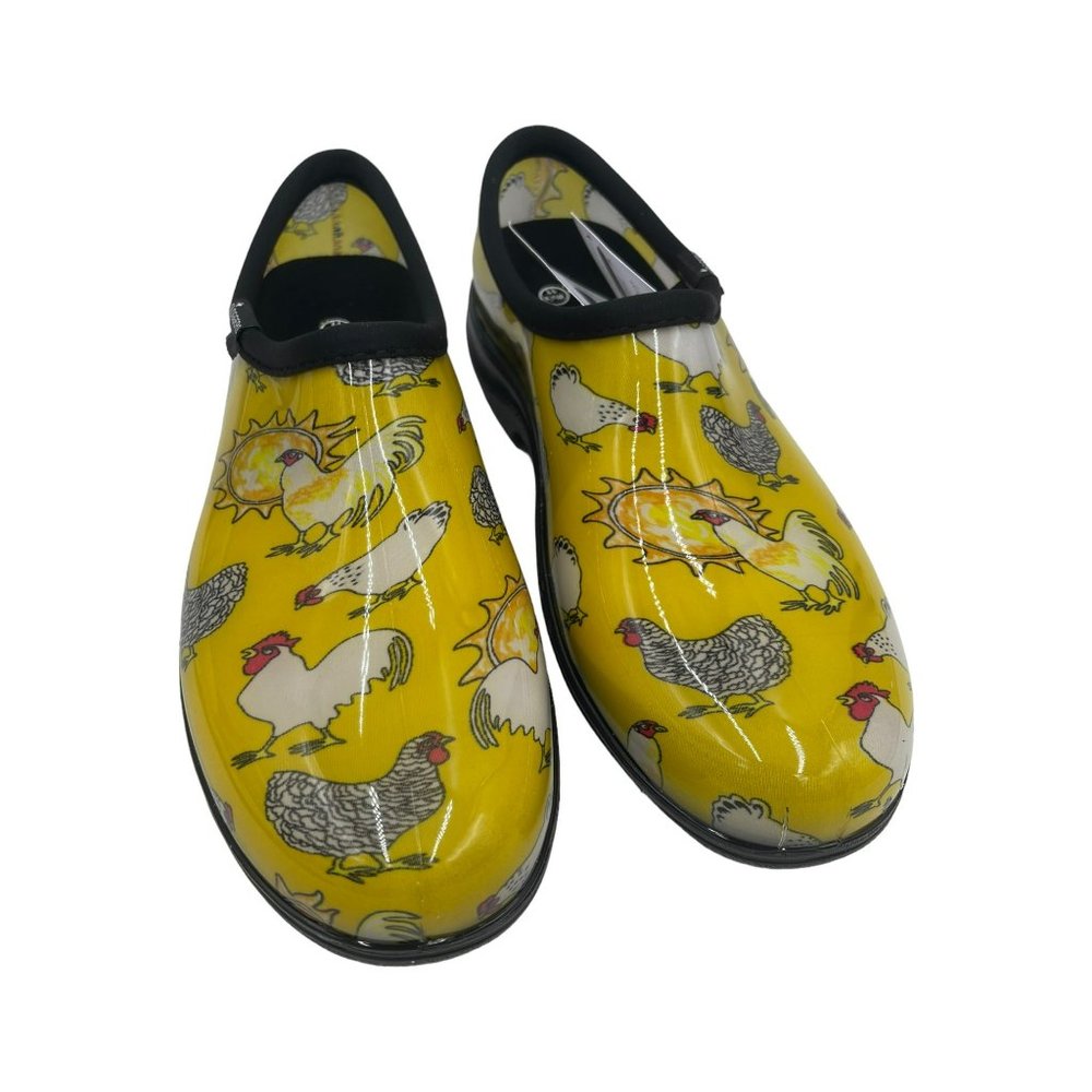 Sloggers Women's Garden/Rain Shoes 11 US Chicken Print Yellow New Waterproof